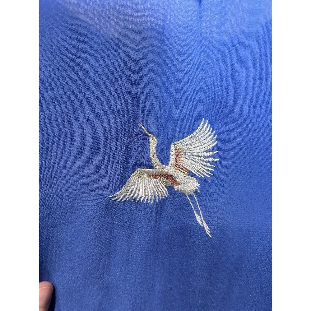 Aratta Silent Journey Crane Bird Cami Tank Blue Embroidered Sz M NWOT Loose - Picture 2 of 7